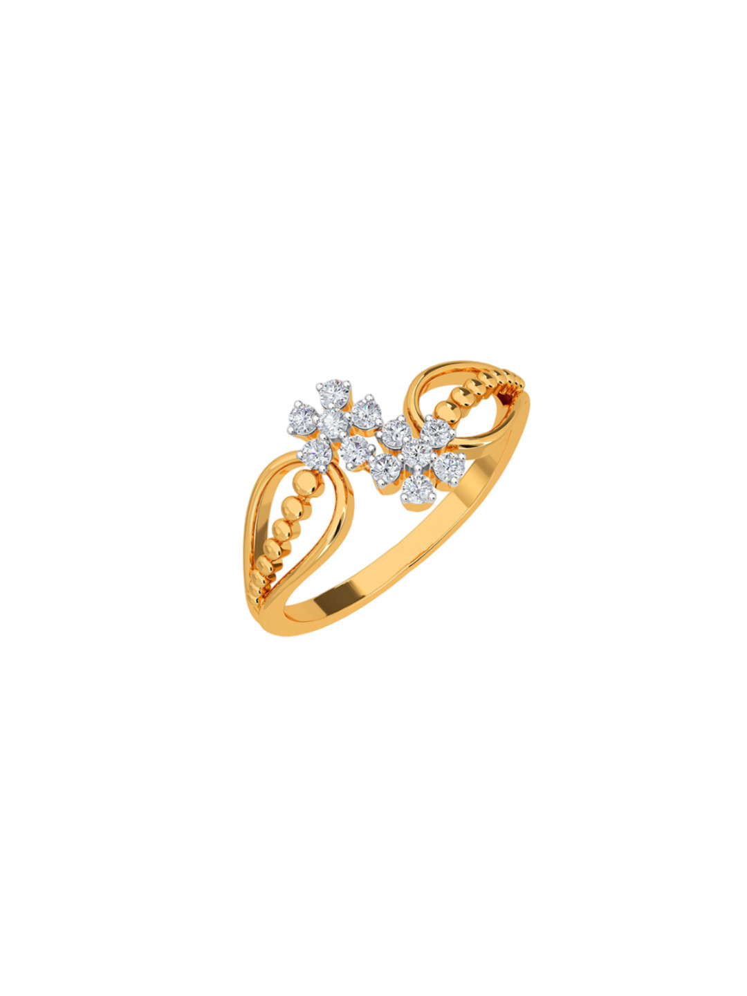 KISNA DIAMOND AND GOLD JEWELLERY  14KT Yellow Gold Diamond Ring 0.14 CT