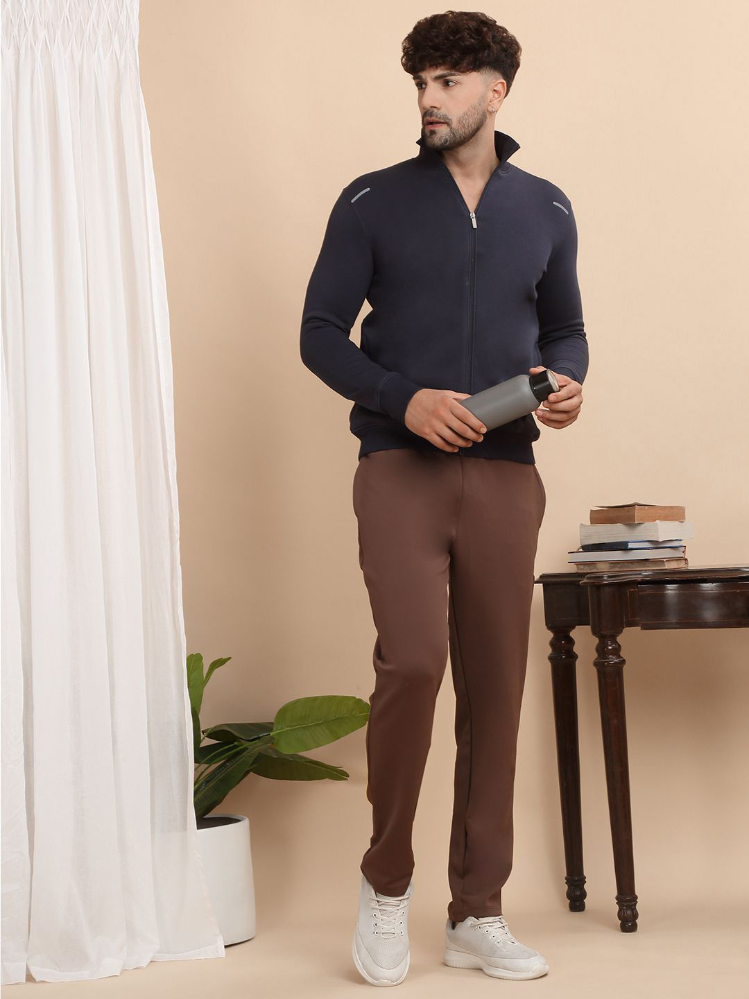 Sweet Dreams Men Cotton Front-Open Zip Closure Sweatshirt