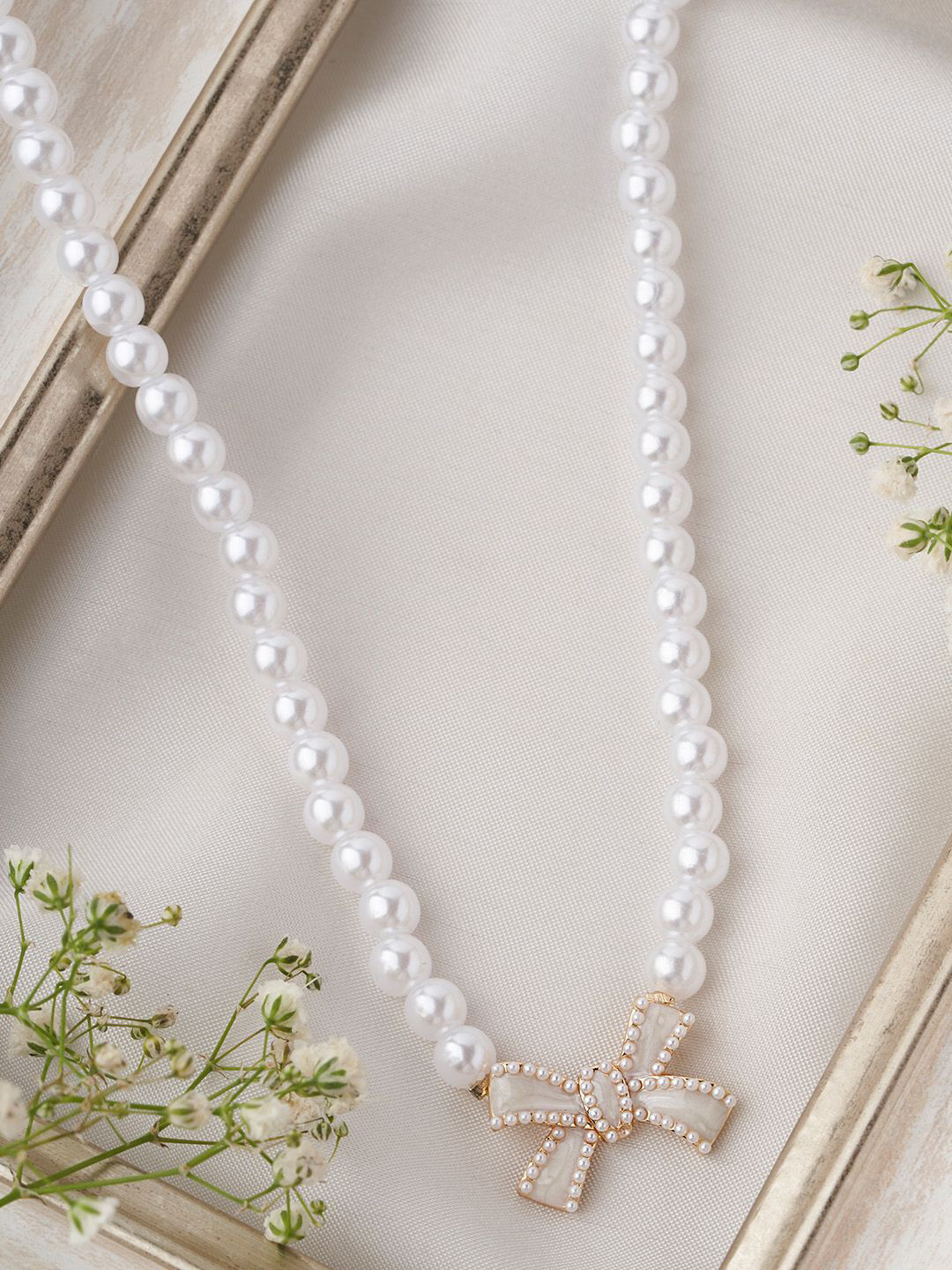 JOKER & WITCH Arlette Bow Gold-Plated Beaded Necklace