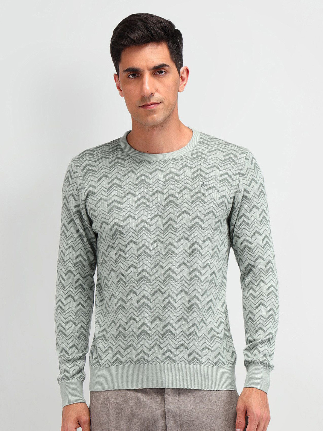 Arrow Men Chevron Printed Cotton Pullover
