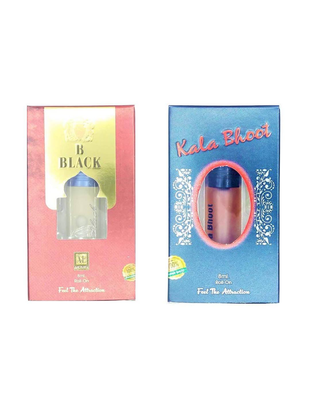 RAVIOUR LIFESTYLE Set of Kala Bhoot & B Black Alcohol-Free Attar Roll-On - 8 ml each
