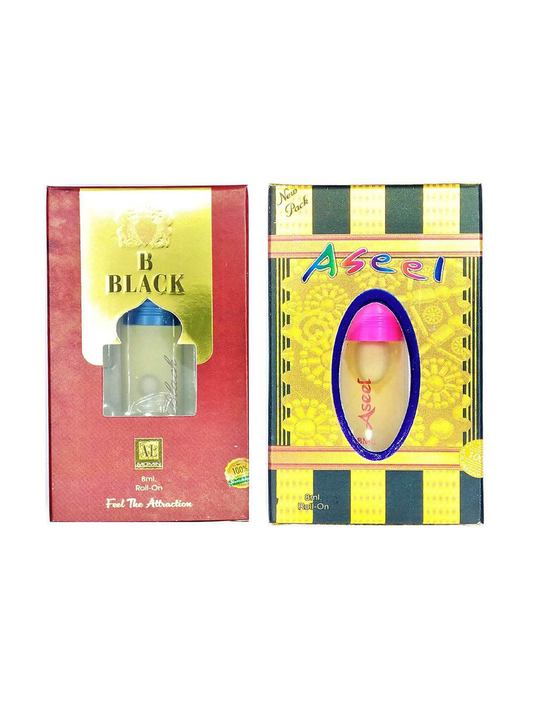 RAVIOUR LIFESTYLE Set Of 2 B Black & Aseel Alcohol Free Roll On Attar - 8 ml Each