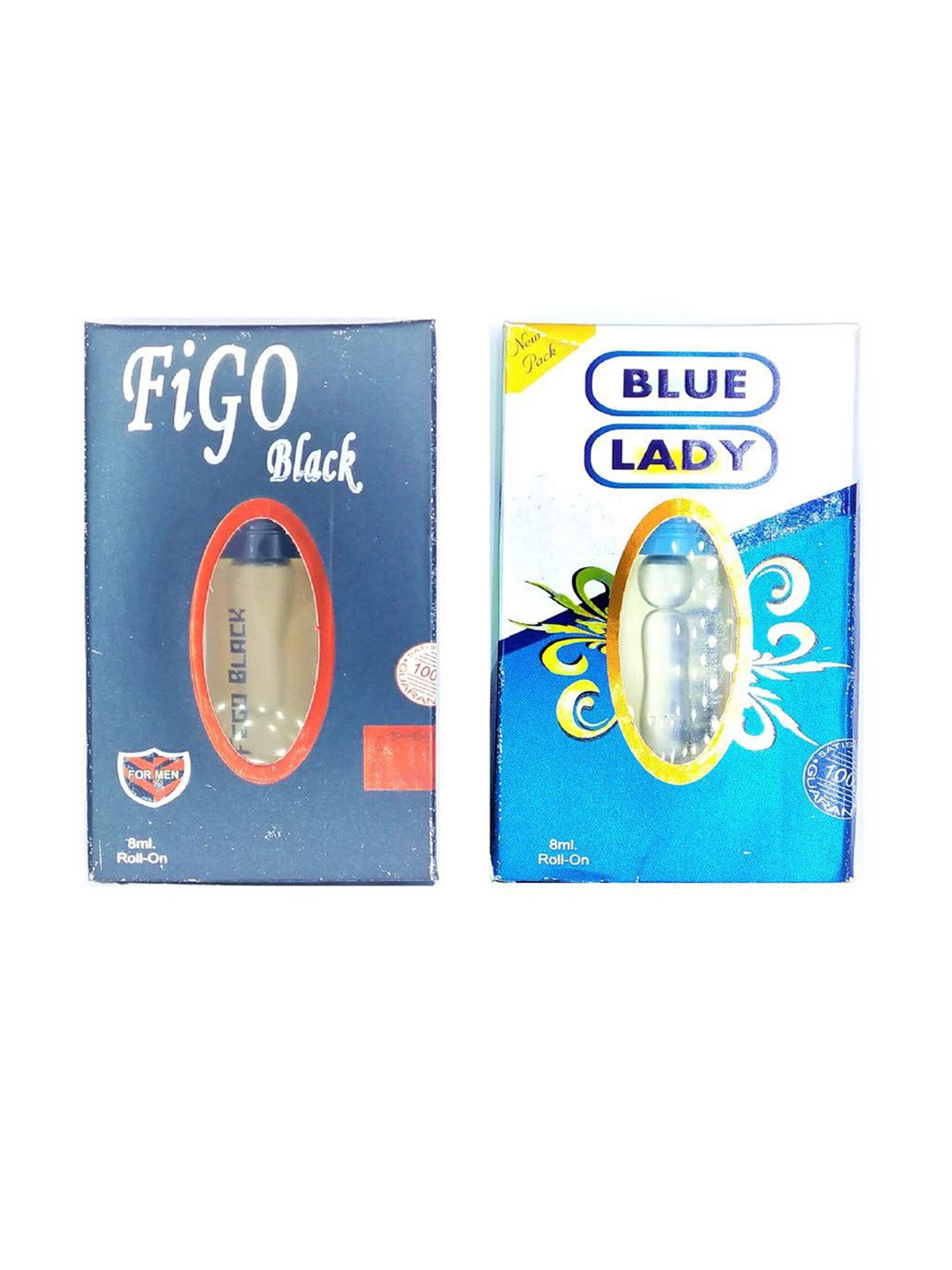 RAVIOUR LIFESTYLE Set of Blue Lady & Figo Black Alcohol-Free Attar Roll-On - 8 ml each