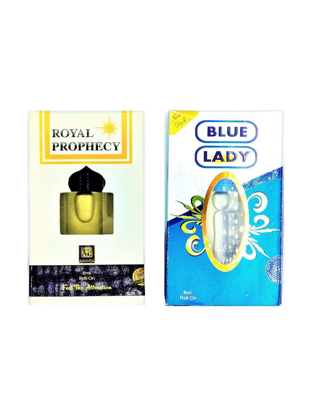 RAVIOUR LIFESTYLE Set of Blue Lady & Royal Prophecy Alcohol-Free Attar Roll-On - 8 ml each