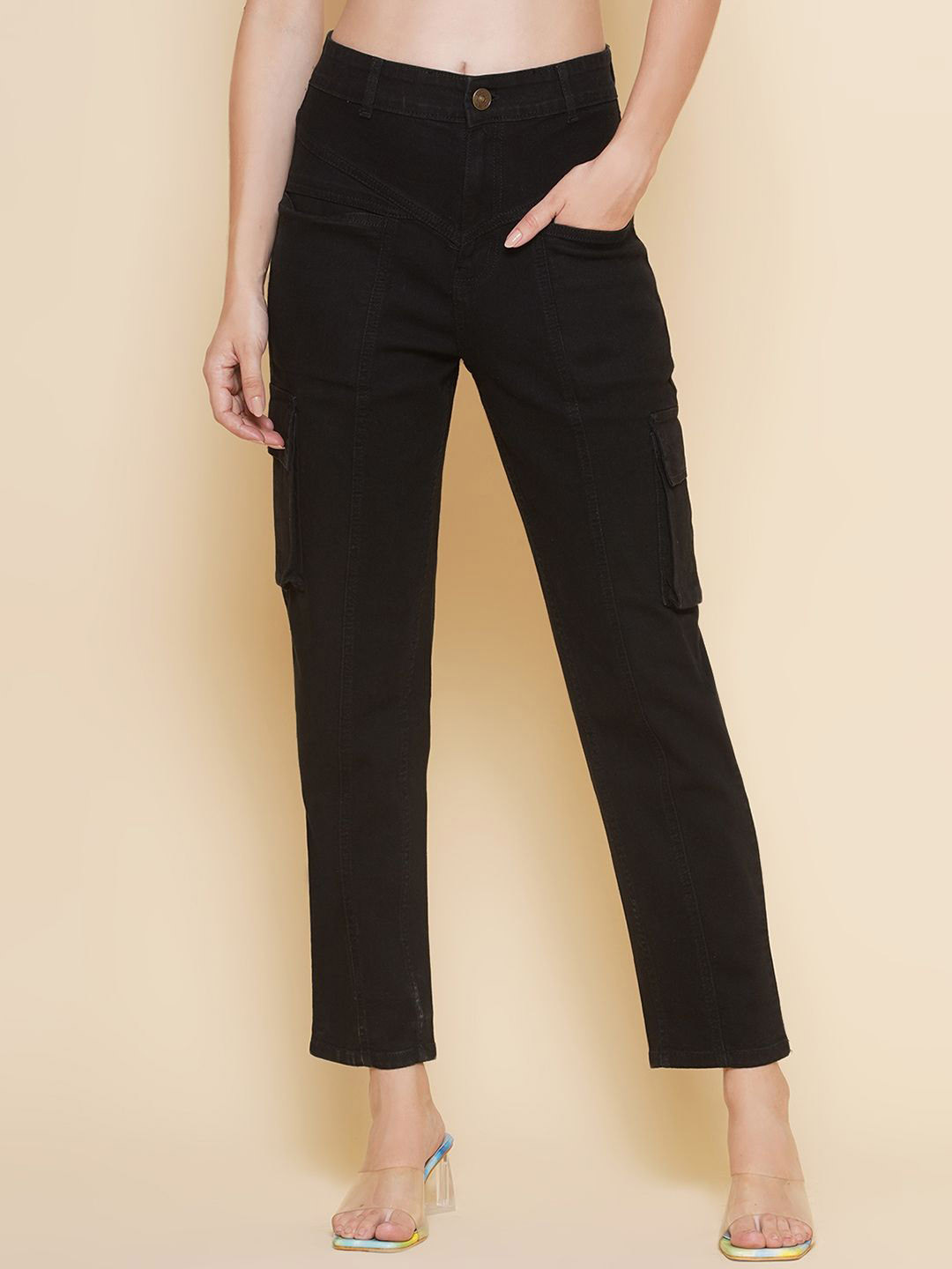 PUELLA Women High-Rise Easy Wash Cargos