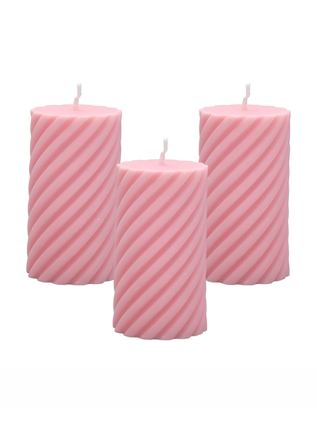 atorakushon 3Pcs Scented 1 Wick Scented Solid Spiral Regular Pillar Candles