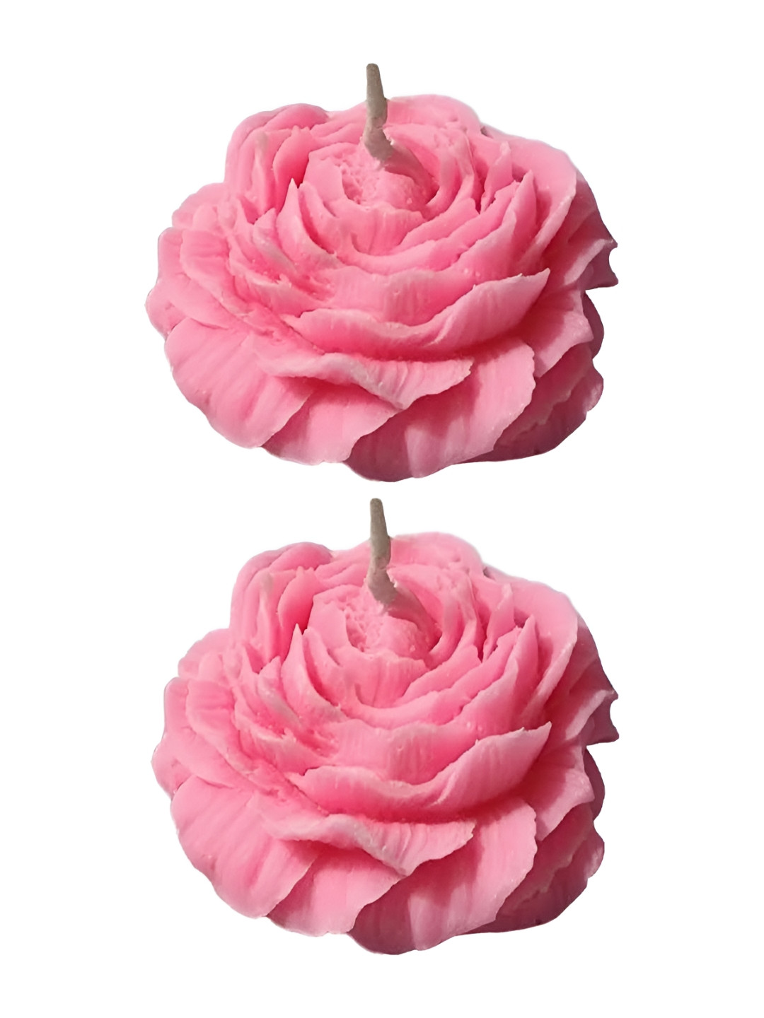 atorakushon Rose Ball Shaped 2Pcs 1 Wick Scented Solid Flower Regular Floating Candles