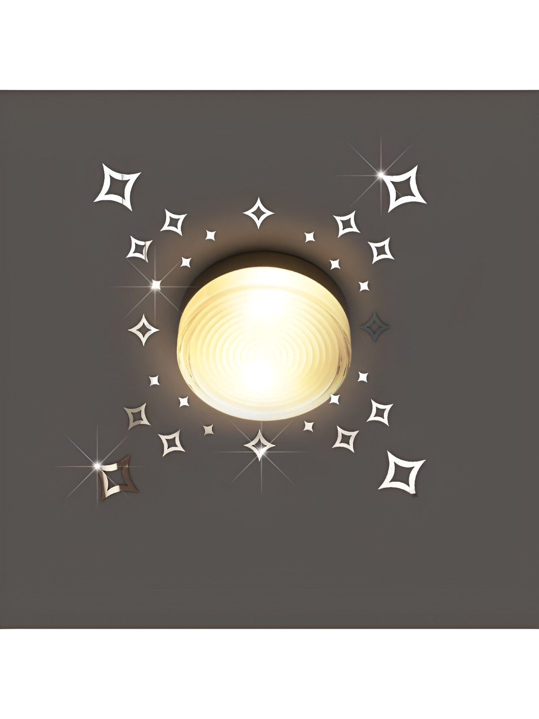 VAH Kya Bat Hai !! SilverToned 28 Pieces Acrylic 3D Self Adhesive Wall Sticker