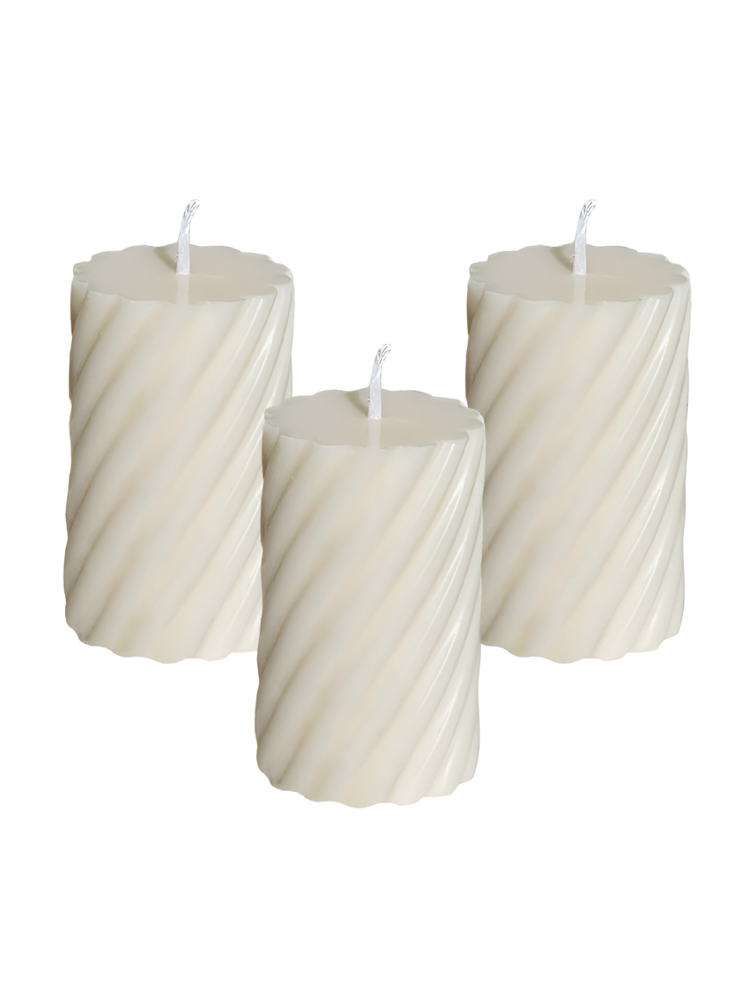 atorakushon 3Pcs Scented 1 Wick Scented Solid Spiral Regular Pillar Candles