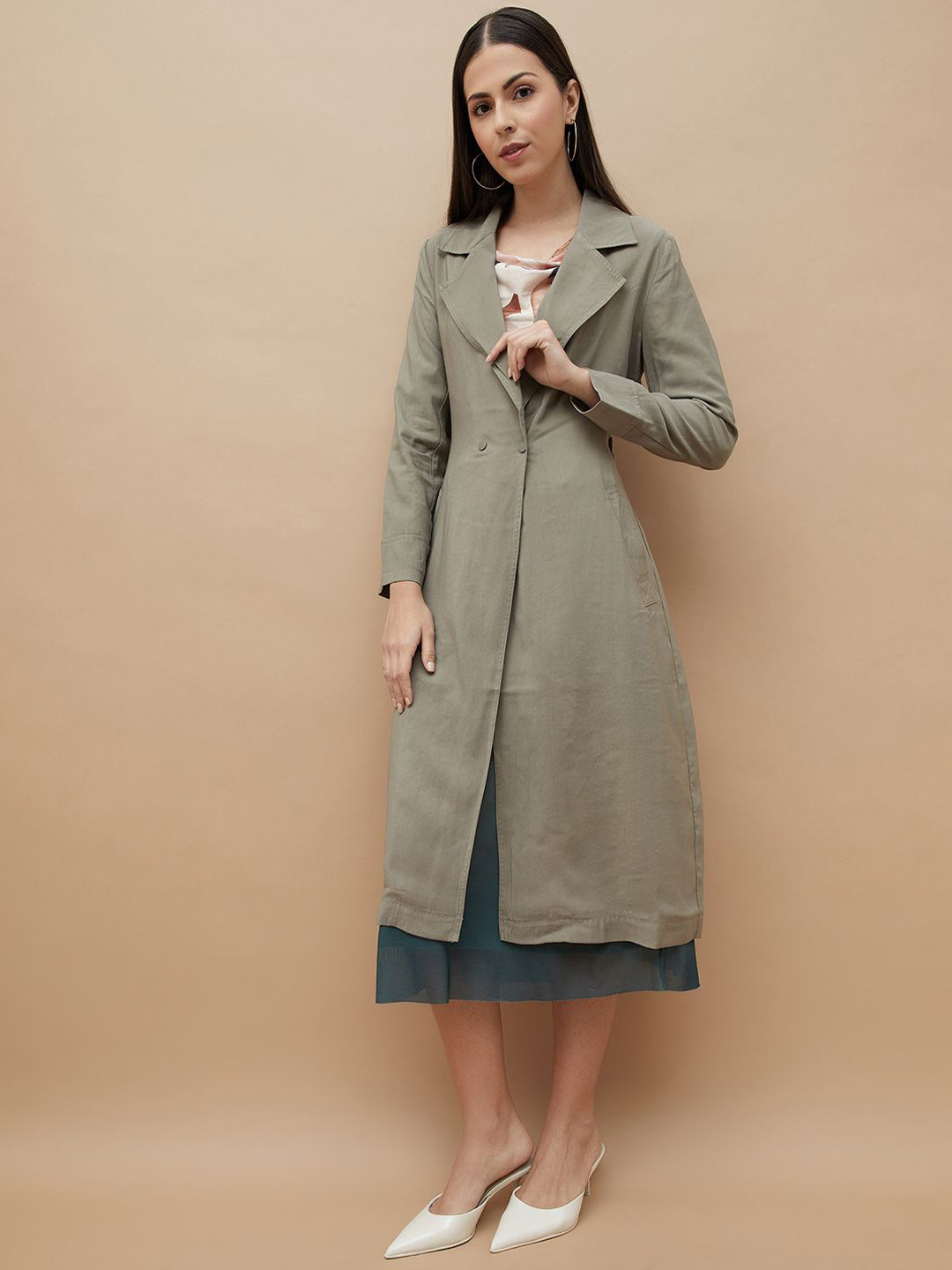 CODE by Lifestyle Women Lapel Collar Solid Casual Tailored Jacket