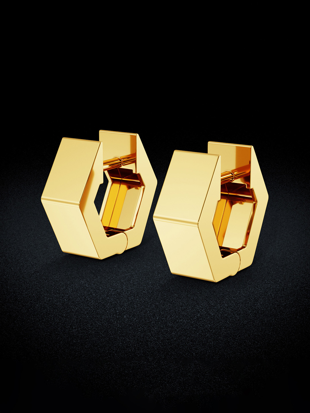 Joyalukkas Women 22KT Hex Glam Gold Earrings