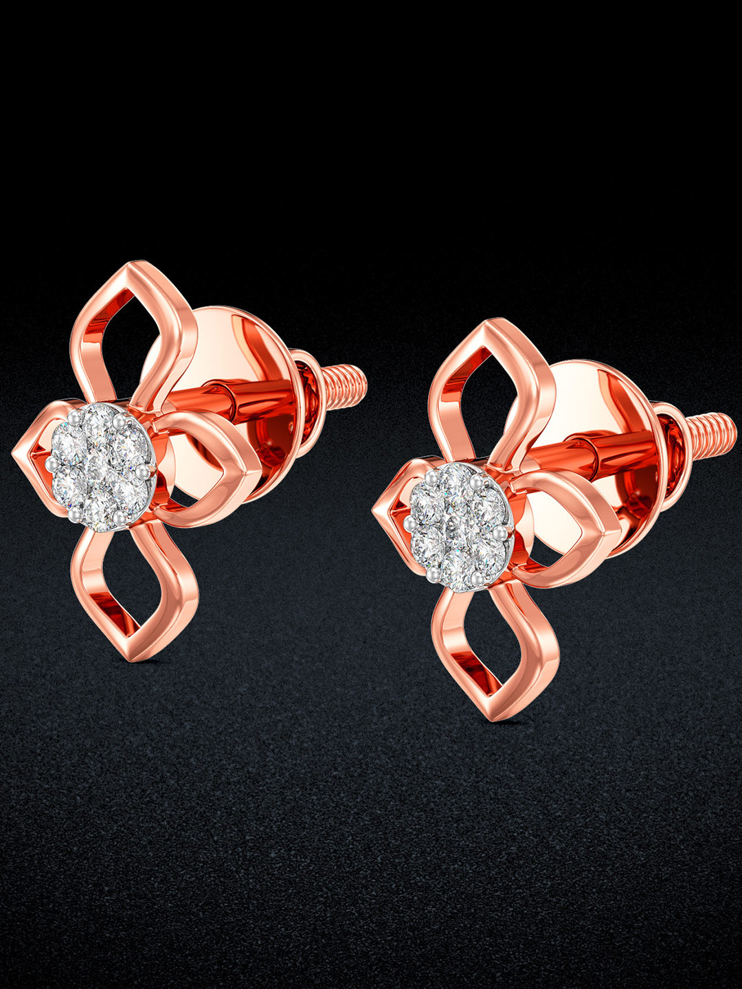 Joyalukkas Women Rose Gold 18KT Earring Diamond