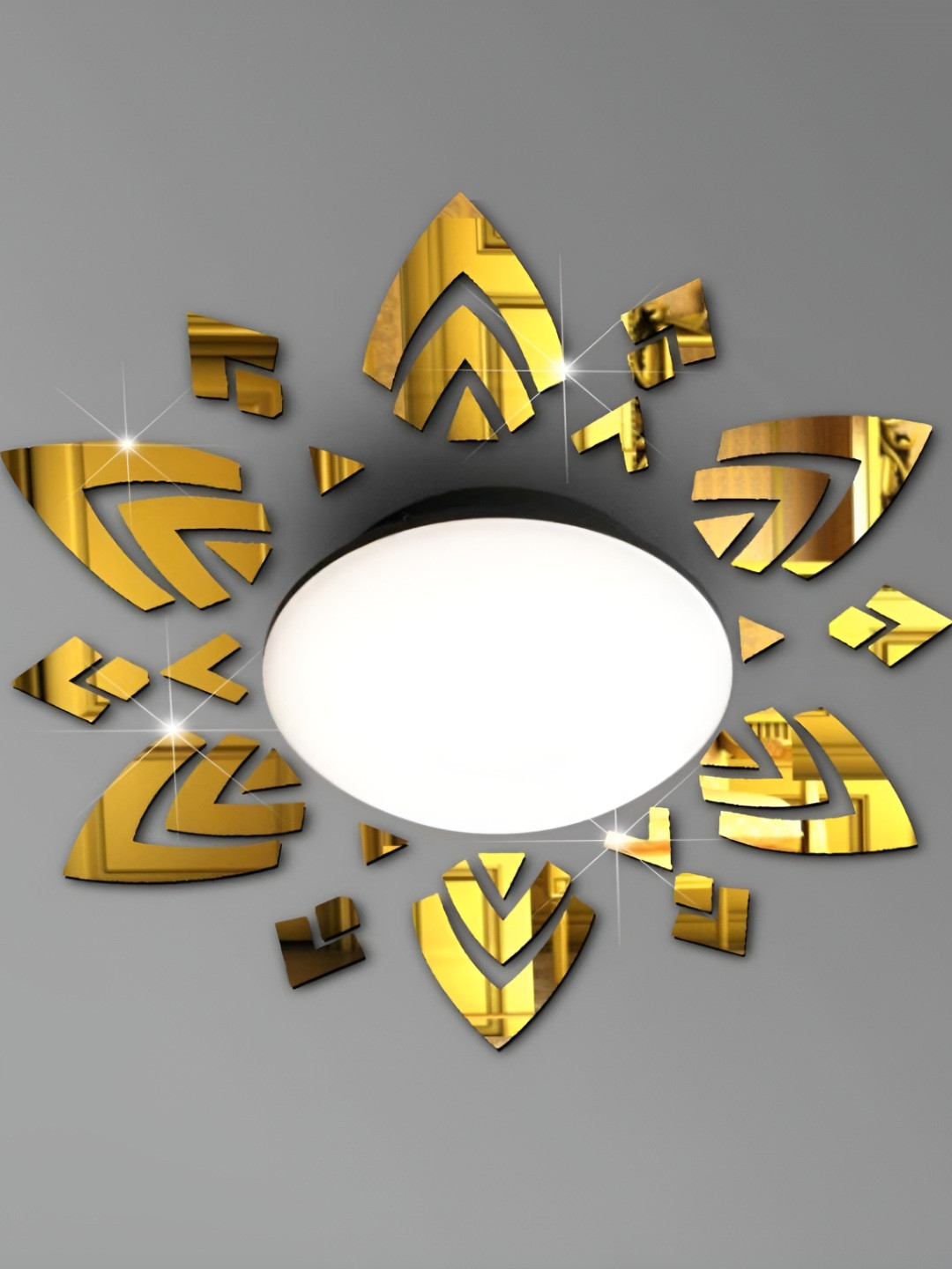 VAH Kya Bat Hai !! GoldToned 36 Pcs Ceiling Self Adhesive 3D Sticker