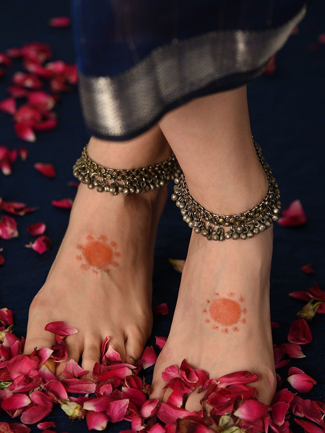 JAYPORE Textured Brass Anklet