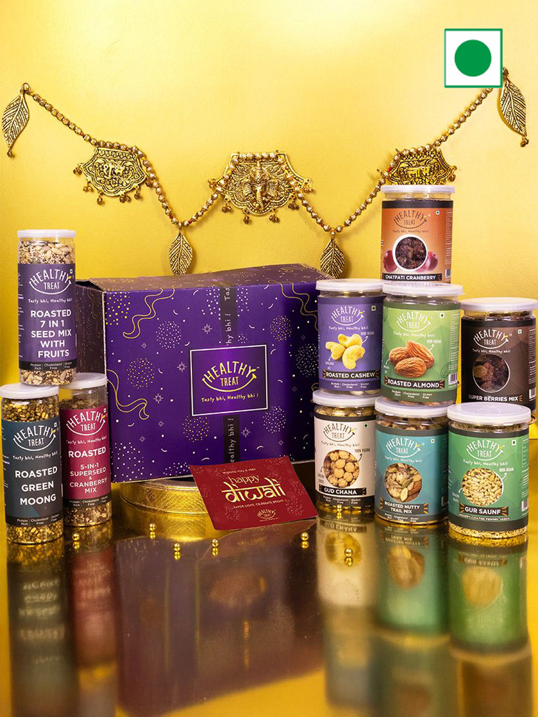 Healthy Treat Set Of 12 Roasted Snacks & Dry Fruit With Ganesh Assorted Gifts