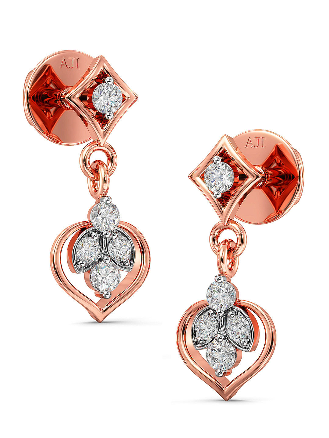 Joyalukkas Rose Gold 18KT Earrings Diamond
