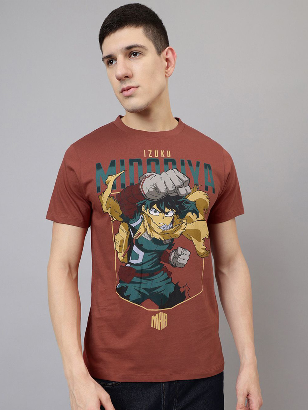 Free Authority Hero Academia Anime Printed Cotton Short Sleeve T-Shirt