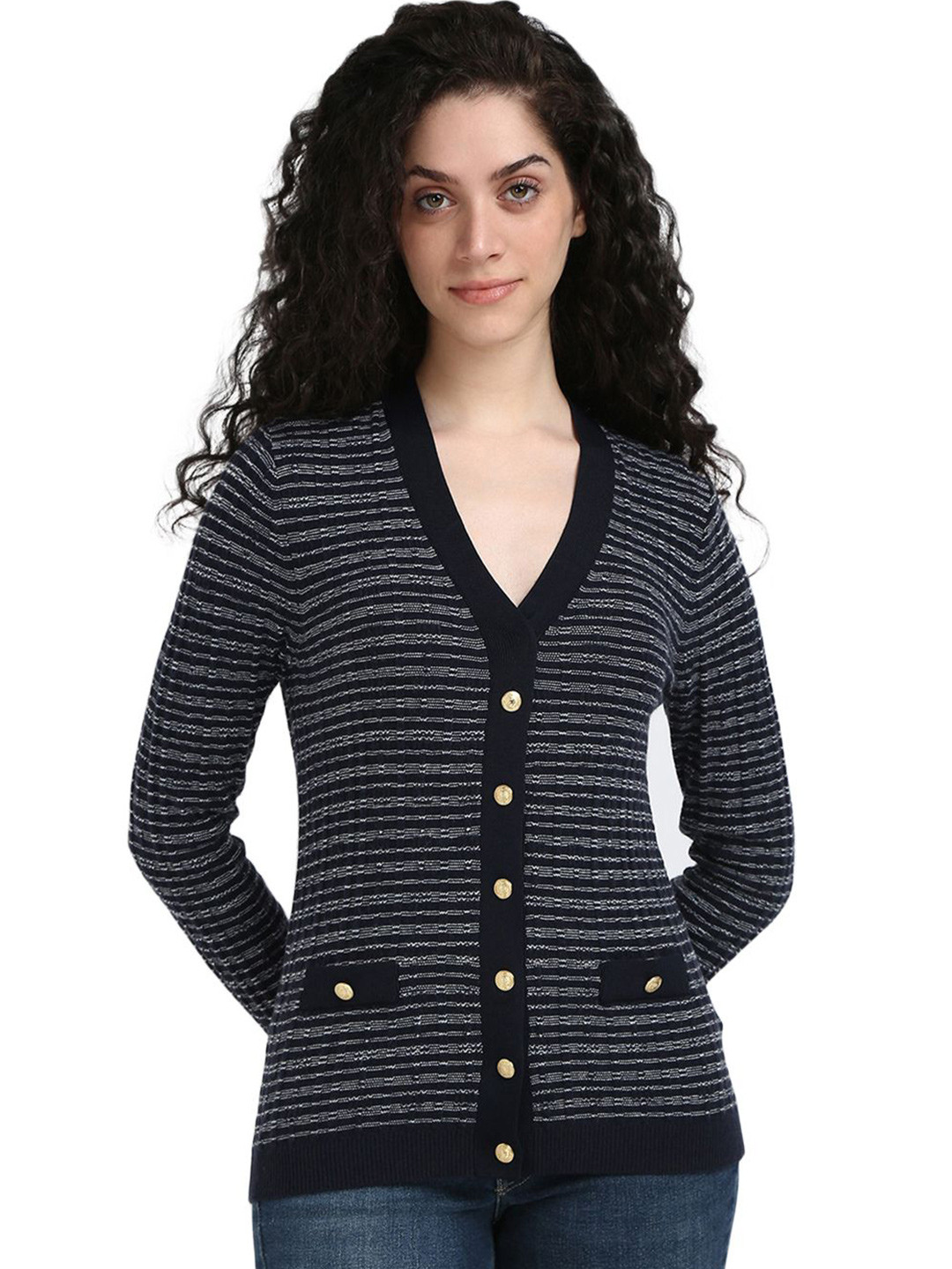 Tommy Hilfiger Women Striped Winter Cardigan