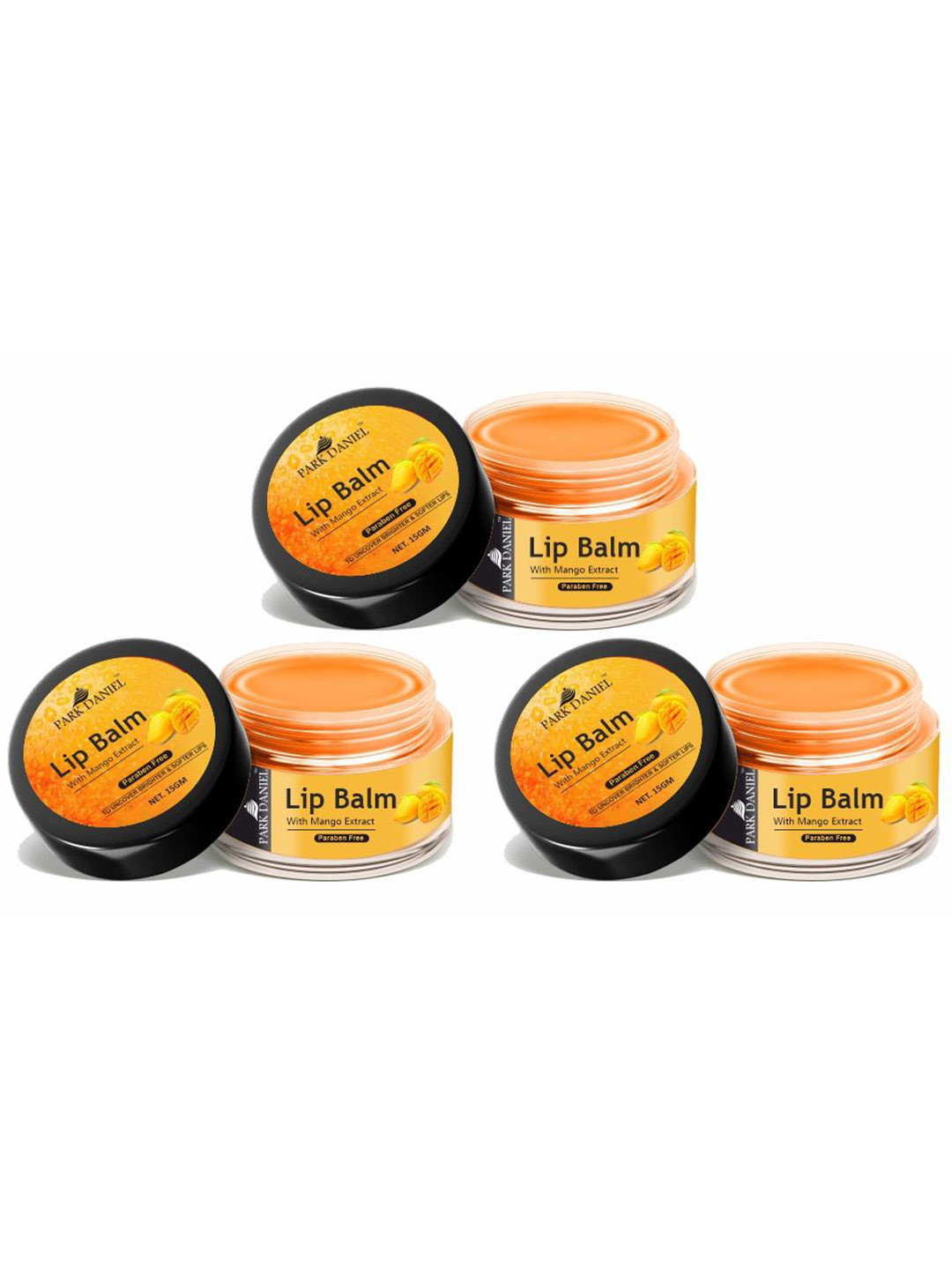 Park Daniel Set Of 3 Mango Extract Lip Balm - 15 g Each
