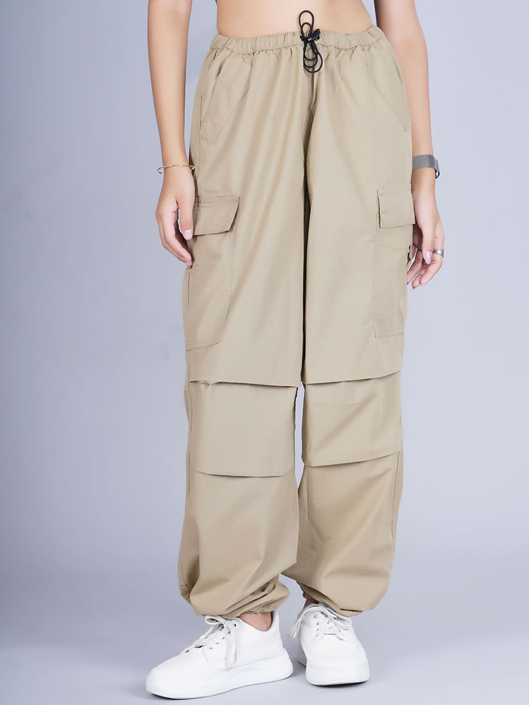 PRONK Women Loose Fit Cargos Trousers
