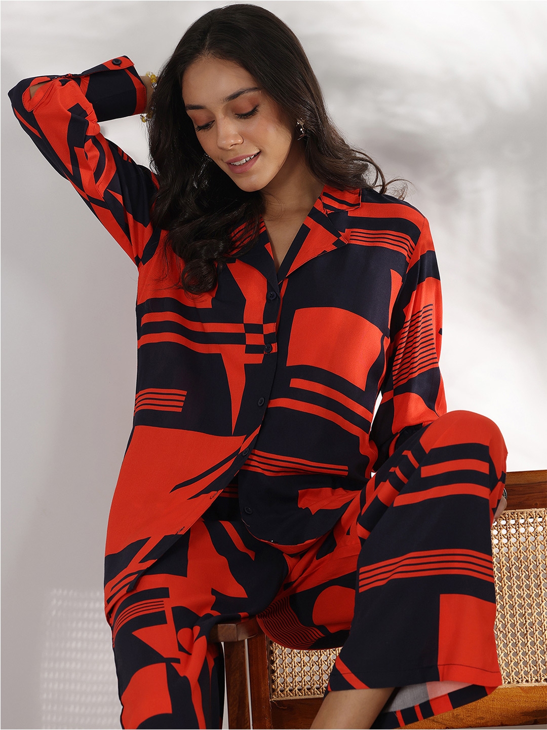 Libas Abstract Printed Shirt With Trouser - Co Ords for Women 31197801 | Myntra