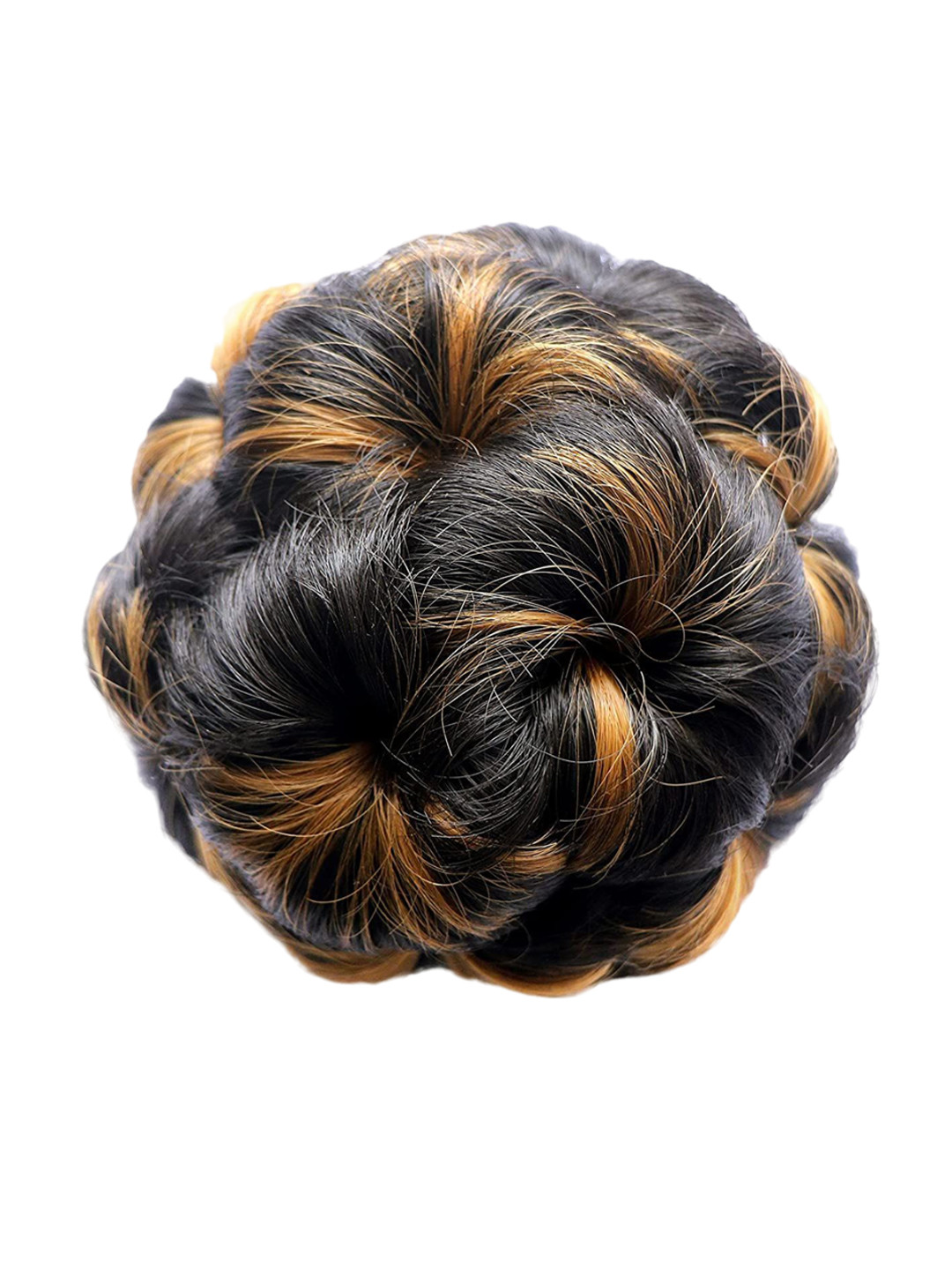 D-Divine Clip-In Highlight Straight Bun Hair Extension - Black & Gold - 4.7 Inch