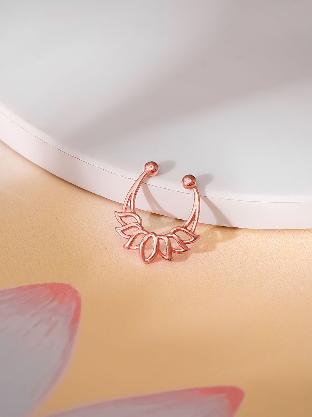 GIVA 925 Sterling Silver Rose Gold-Plated Kamal Septum Nosepin