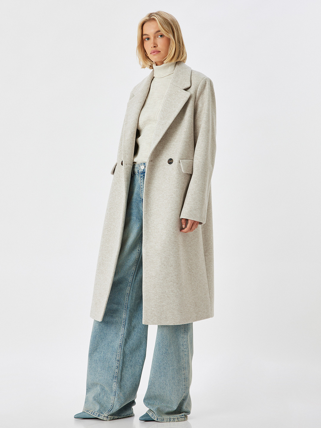 Koton Long Sleeve Single Breasted Over Coats