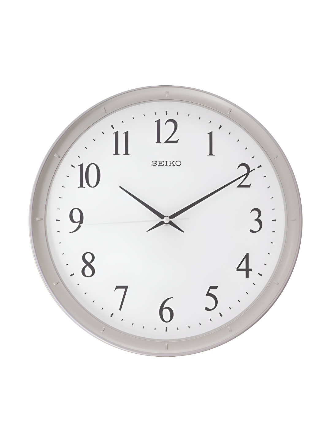 SEIKO Silver-Toned & Black Round Shaped Contemporary Analogue Wall Clock