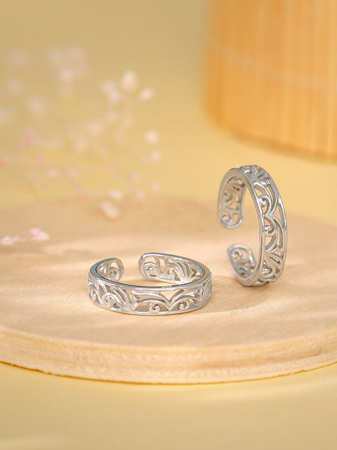 GIVA 925 Sterling Silver Rhodium-Plated Toe Rings