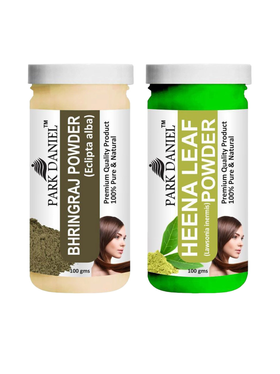 Park Daniel Set Of 2 Bhringraj & Henna Powder For Skin & Hair - 100 g Each