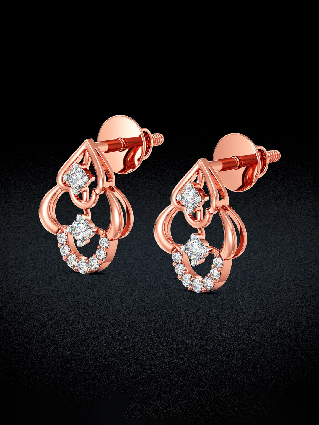 Joyalukkas 18KT Rose Gold Diamond Earring