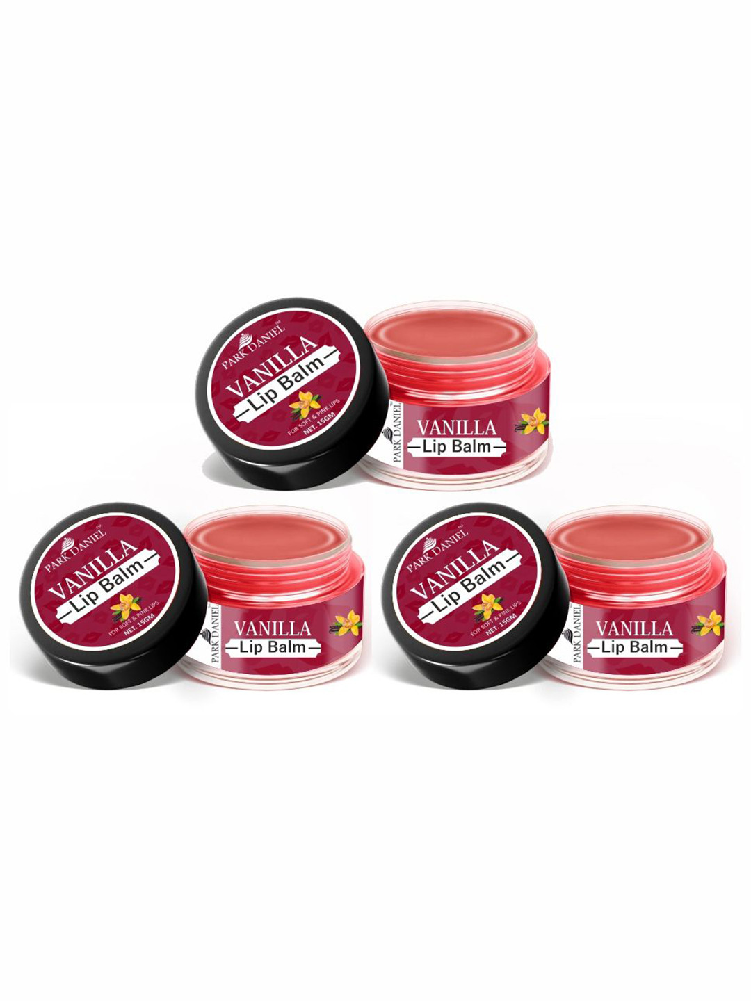 Park Daniel Set Of 3 Vanilla Extract Lip Balm - 15g Each