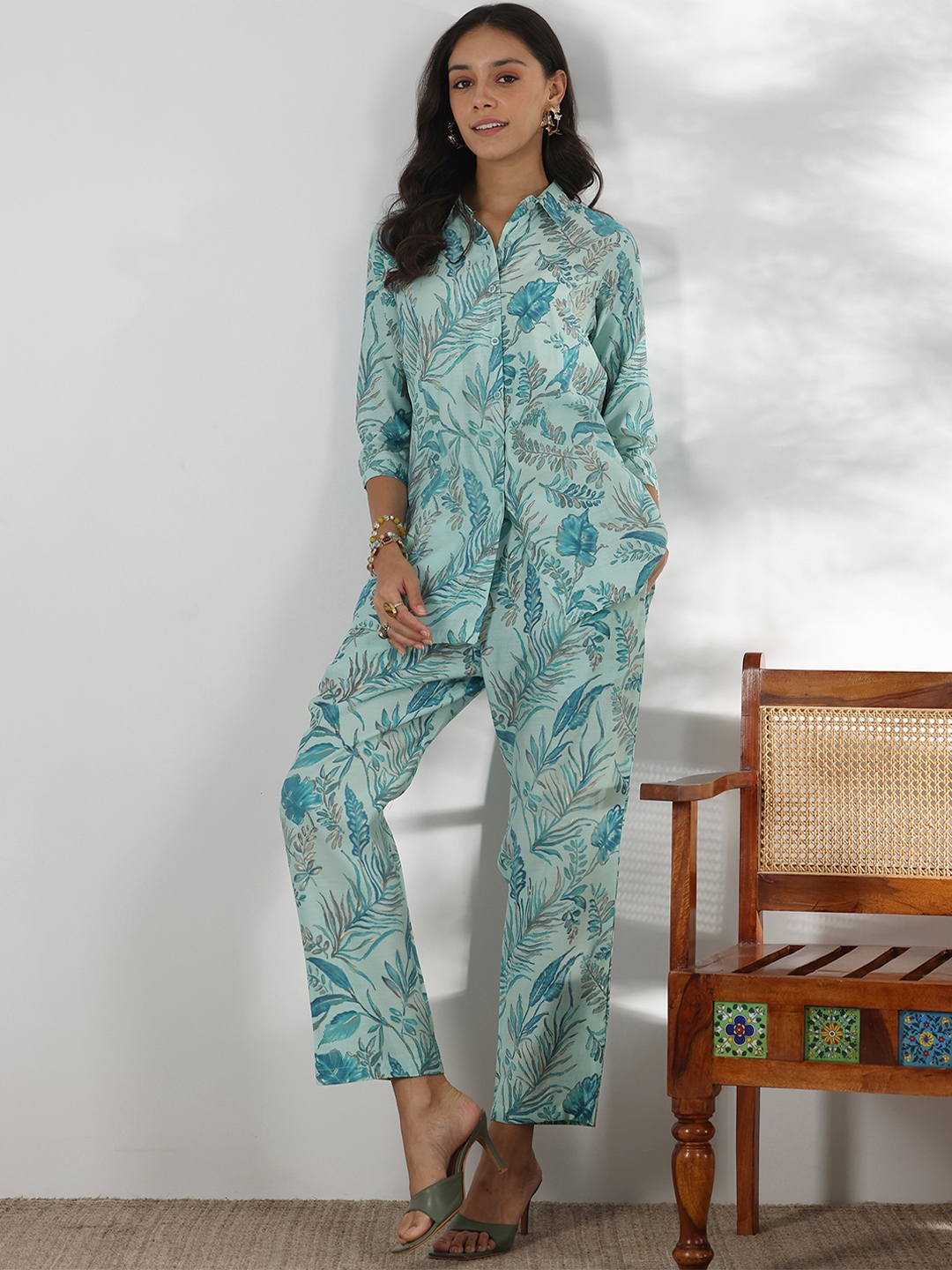Libas Floral Printed Shirt With Palazzo - Co Ords for Women 31197838 | Myntra