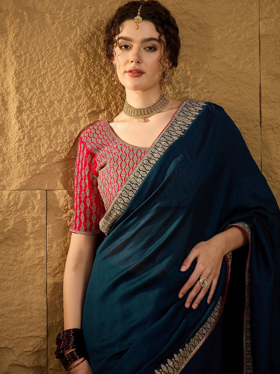 Anouk Beads and Stones Silk Blend Saree