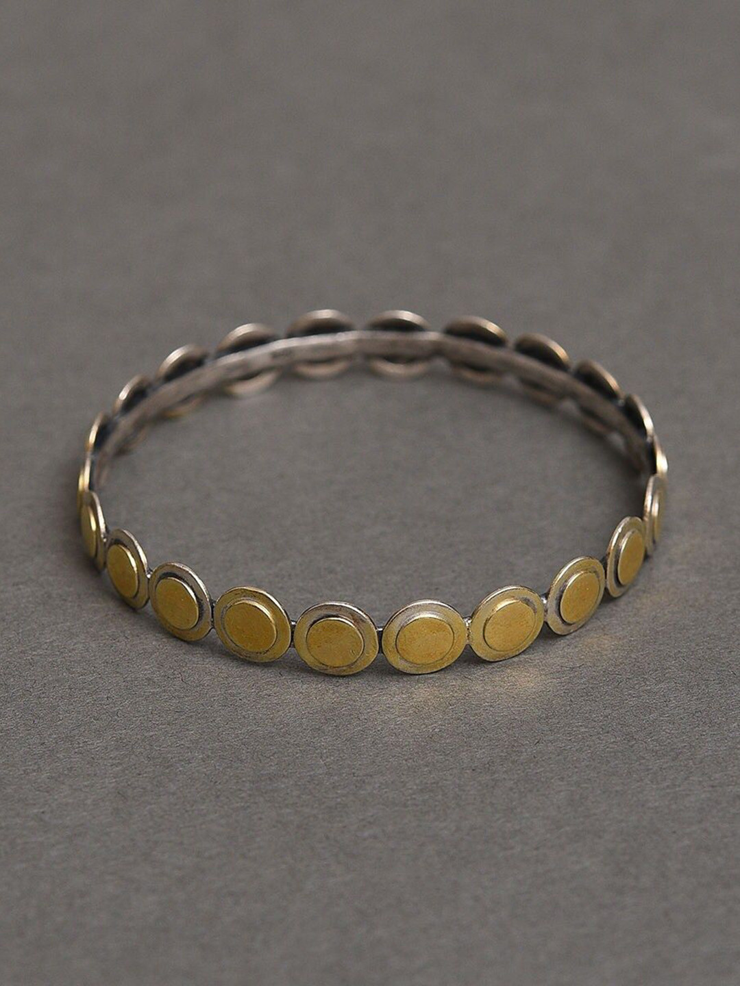 JAYPORE Silver Intricate Textured Bangle