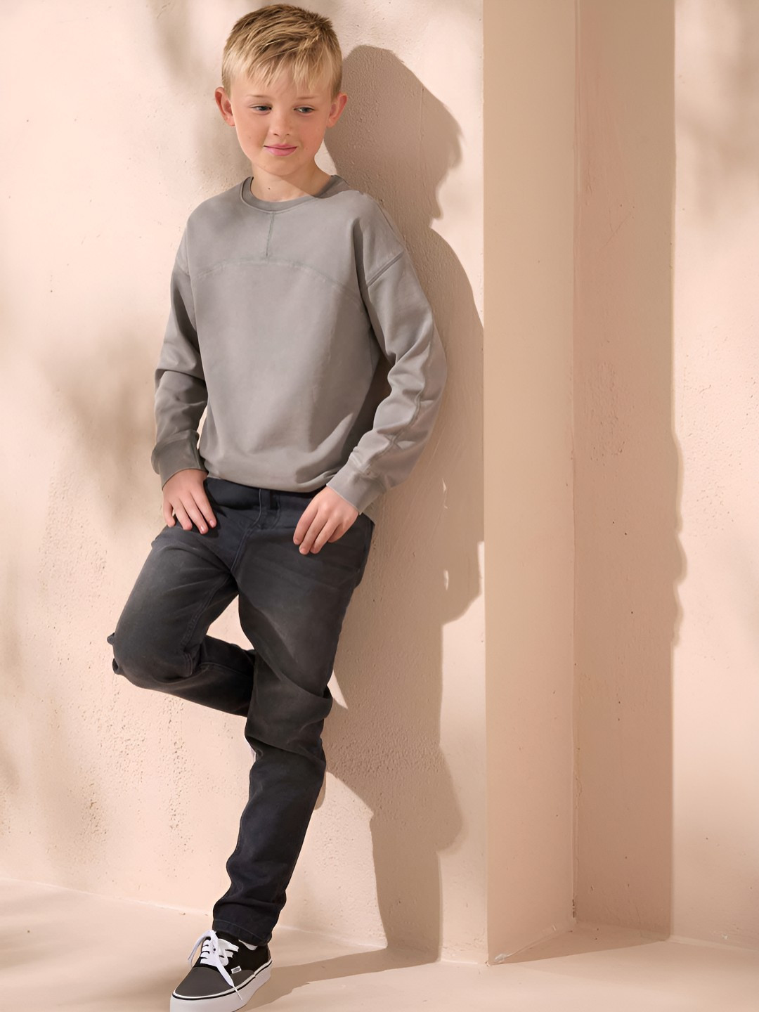 Angel & Rocket Boys Cotton Slim Fit Solid Floral Printed T-shirt