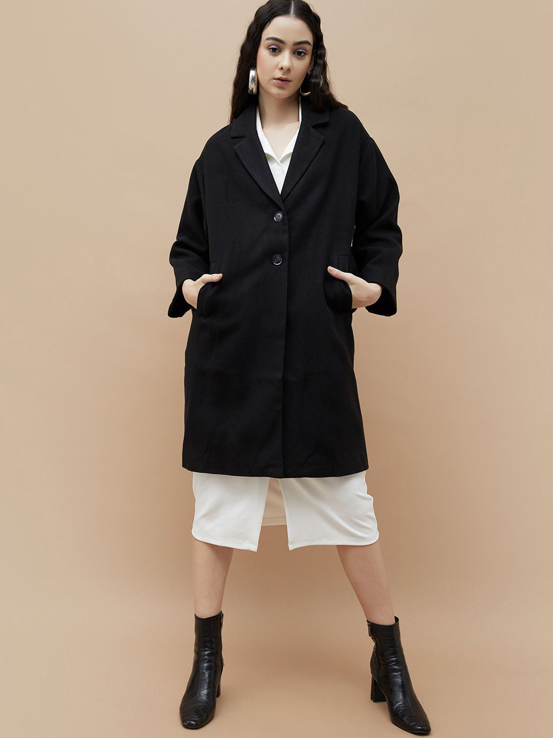 Ginger by Lifestyle Women Lapel Collar Solid Casual Tailored Jacket