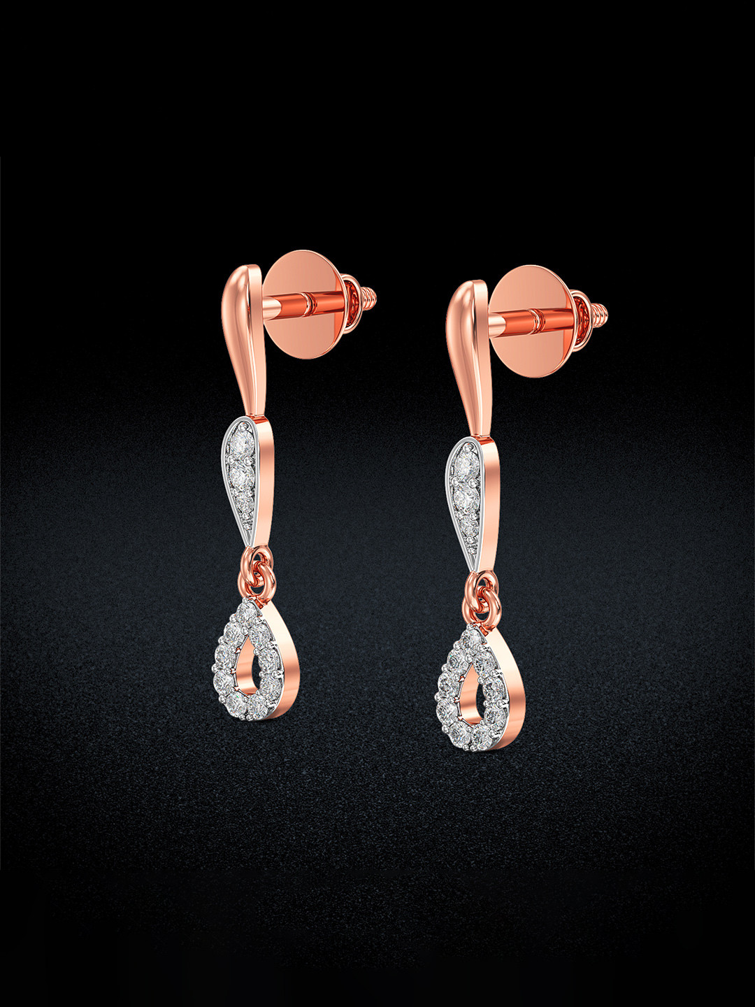Joyalukkas Women Rose Gold 18KT Earrings Diamond