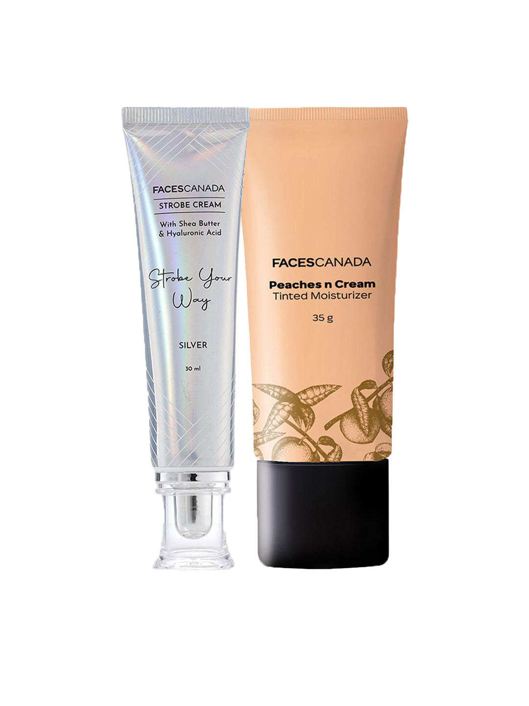 FACES CANADA Set Of 2 Strobe Cream 30 ml - Silver & Tinted Moisturizer - 35 g- Light 01