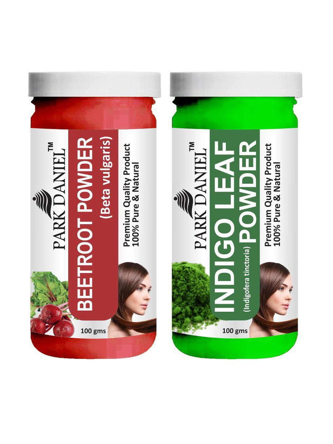 Park Daniel Set Of 2 Pure Beetroot & Indigo Leaf Powder For Skin & Hair - 100g Each