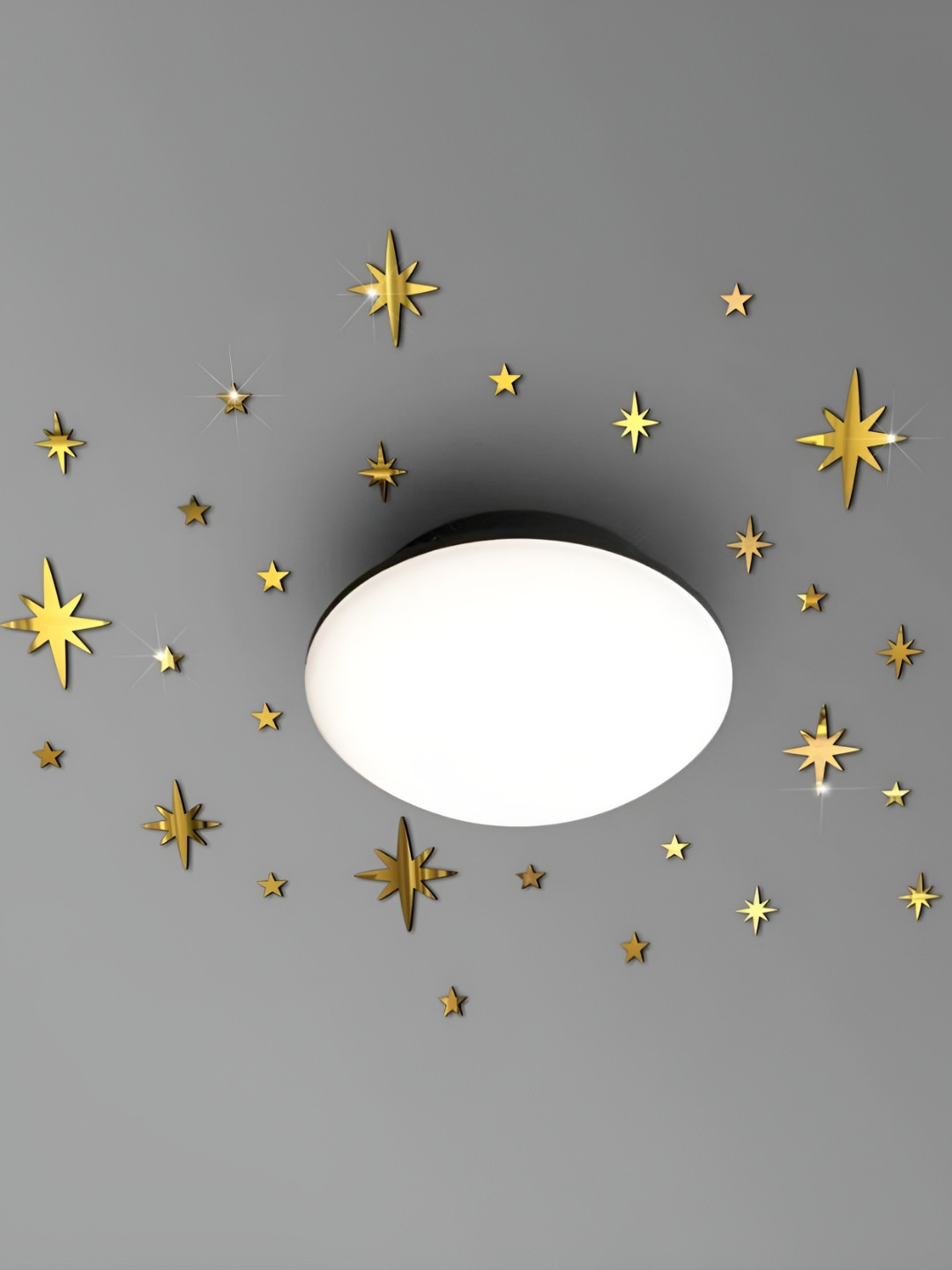 VAH Kya Bat Hai !! GoldToned 30 Pieces Acrylic 3D Self Adhesive Wall Sticker