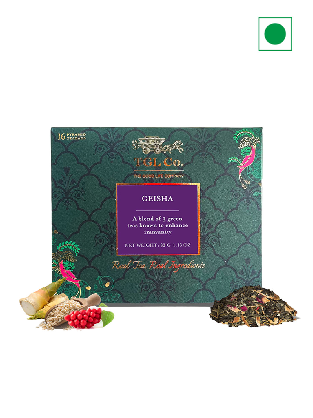 TGL Co. Geisha Green Tea Bags -16 Bags