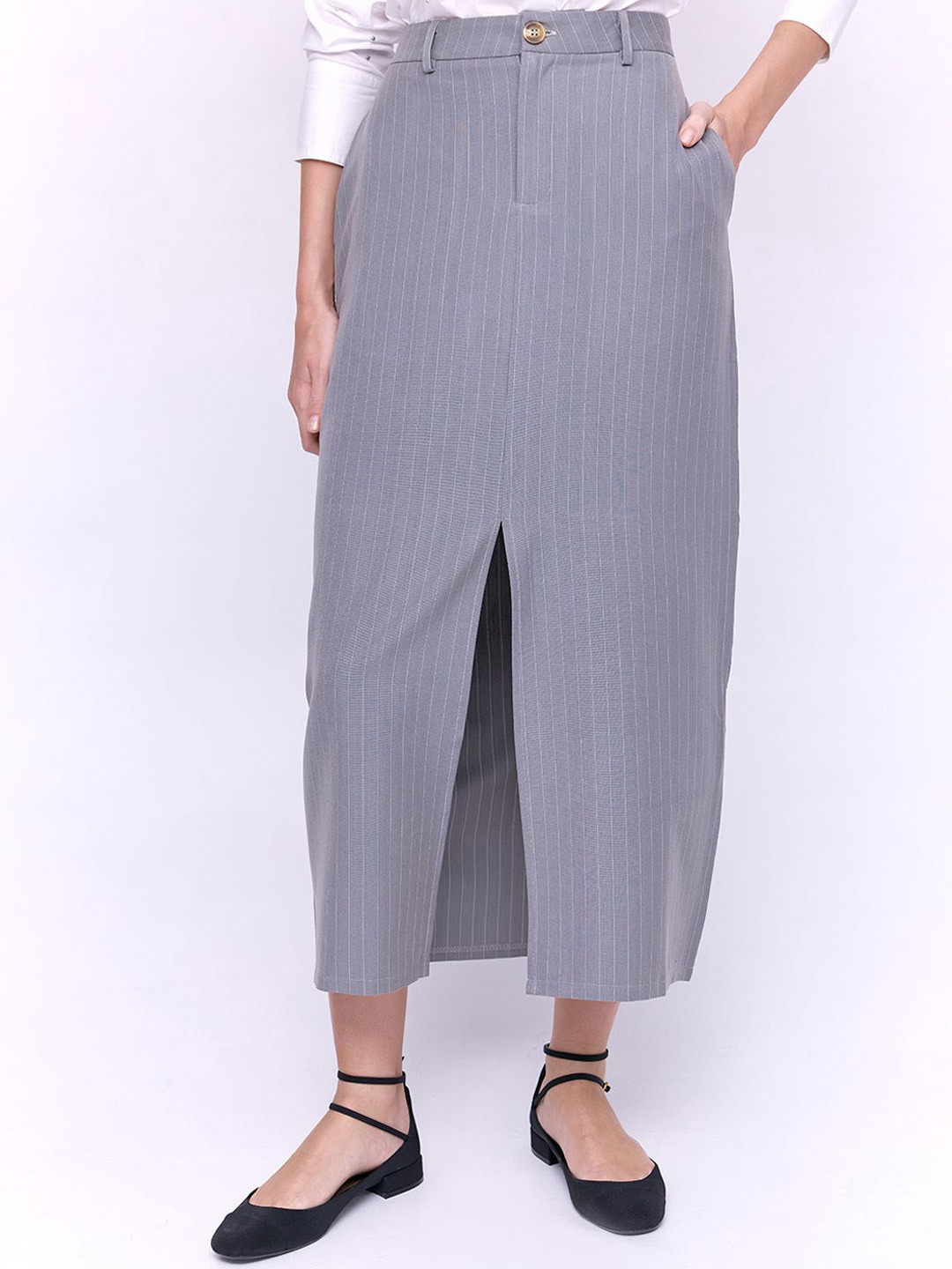 COVER STORY Straight Midi Slit Skirt