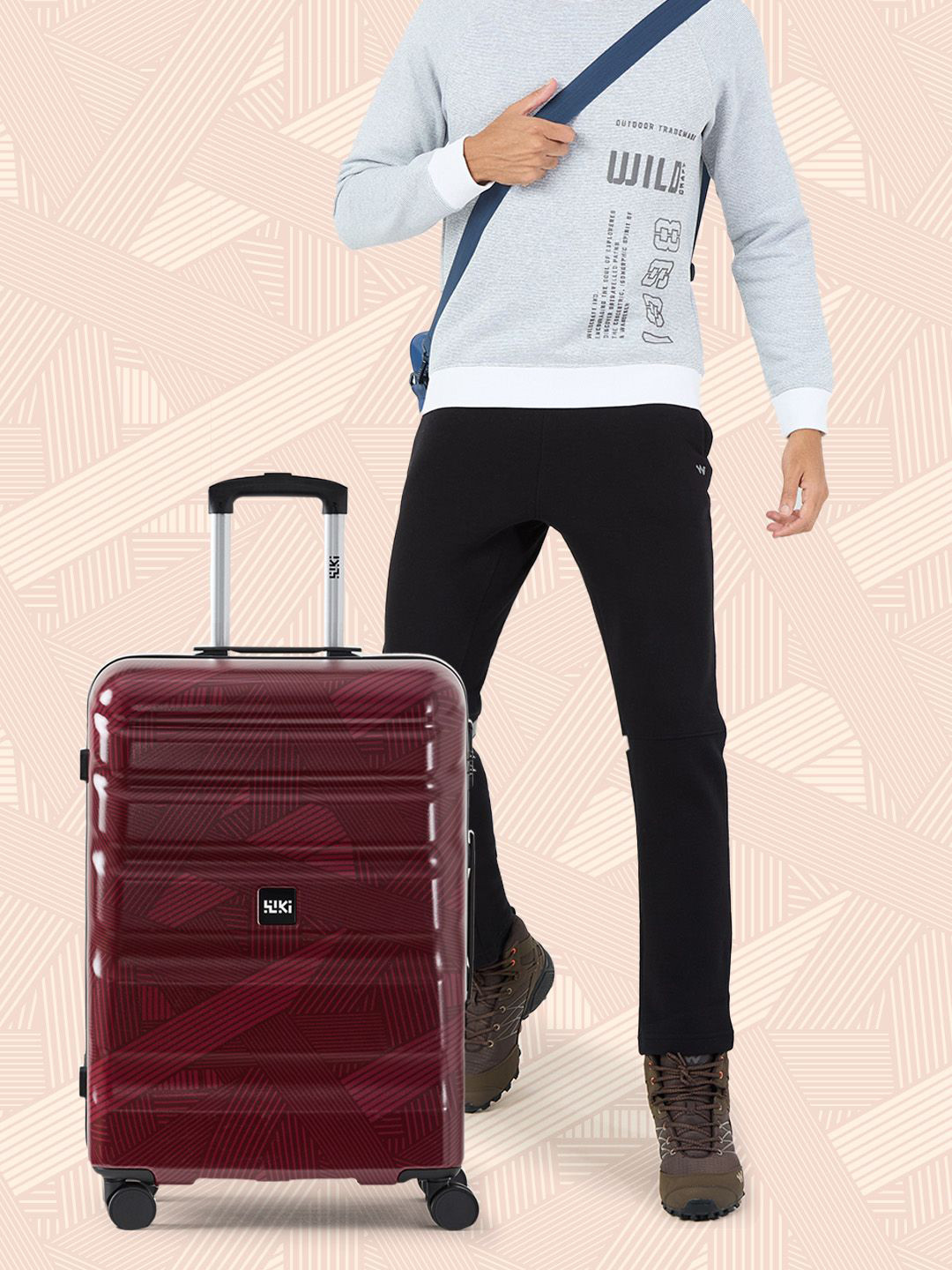 Wildcraft Streak_ Trolley Printed Hard-Sided Large Trolley Bag