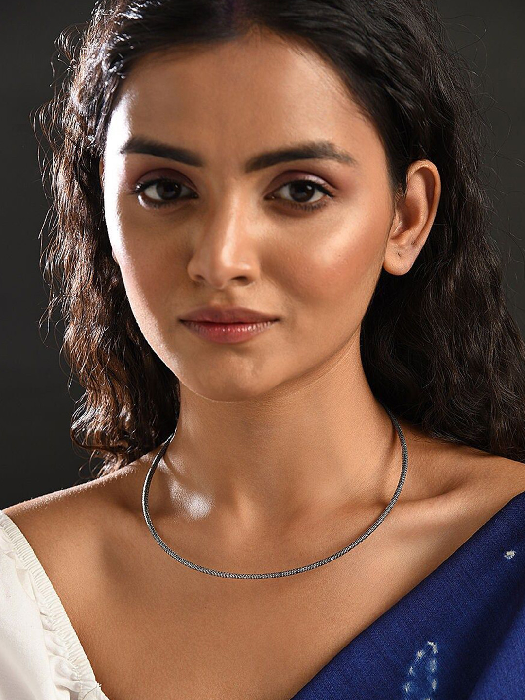 JAYPORE Minimal Silver Necklace