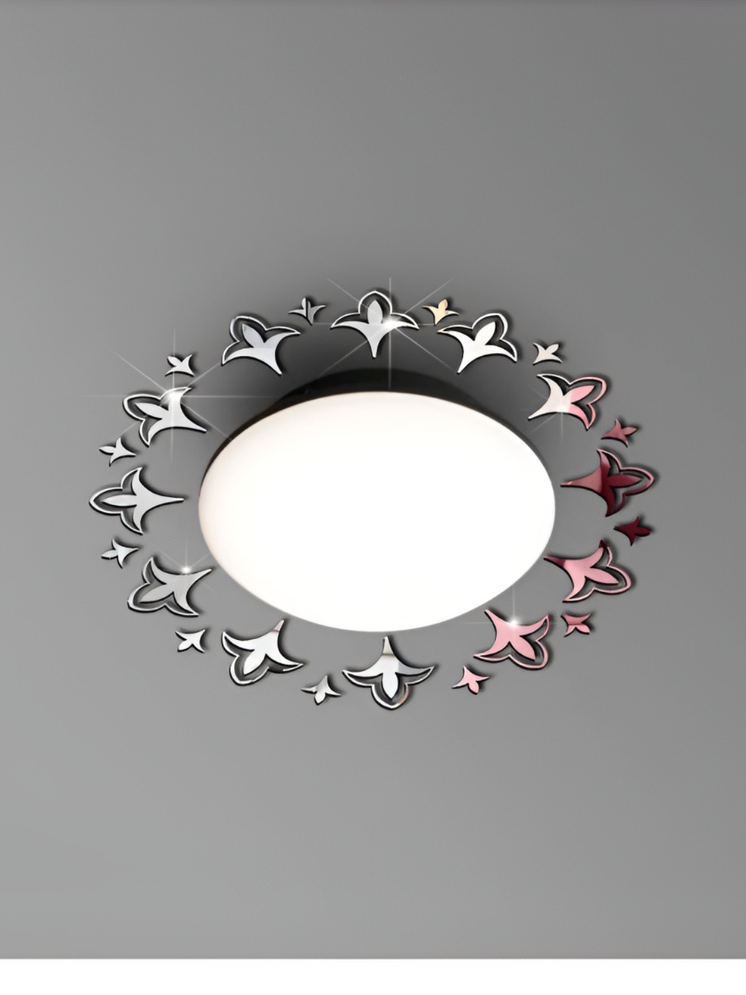 VAH Kya Bat Hai !! SilverToned 24 Pieces Ceiling Self Adhesive 3D Sticker