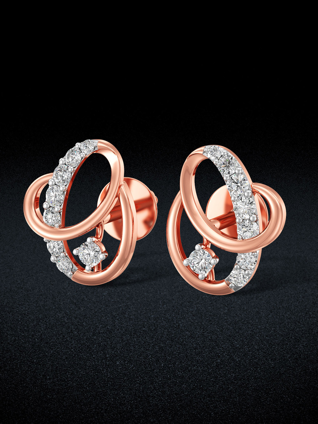 Joyalukkas Women Rose Gold Diamond Earrings 0.6 Carat