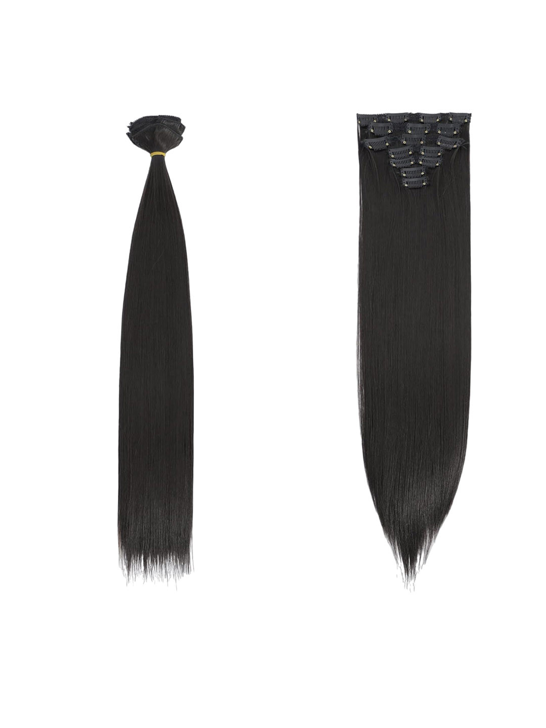 D-Divine Clip-In Straight Locks Hair Extension - Black - 22 Inch