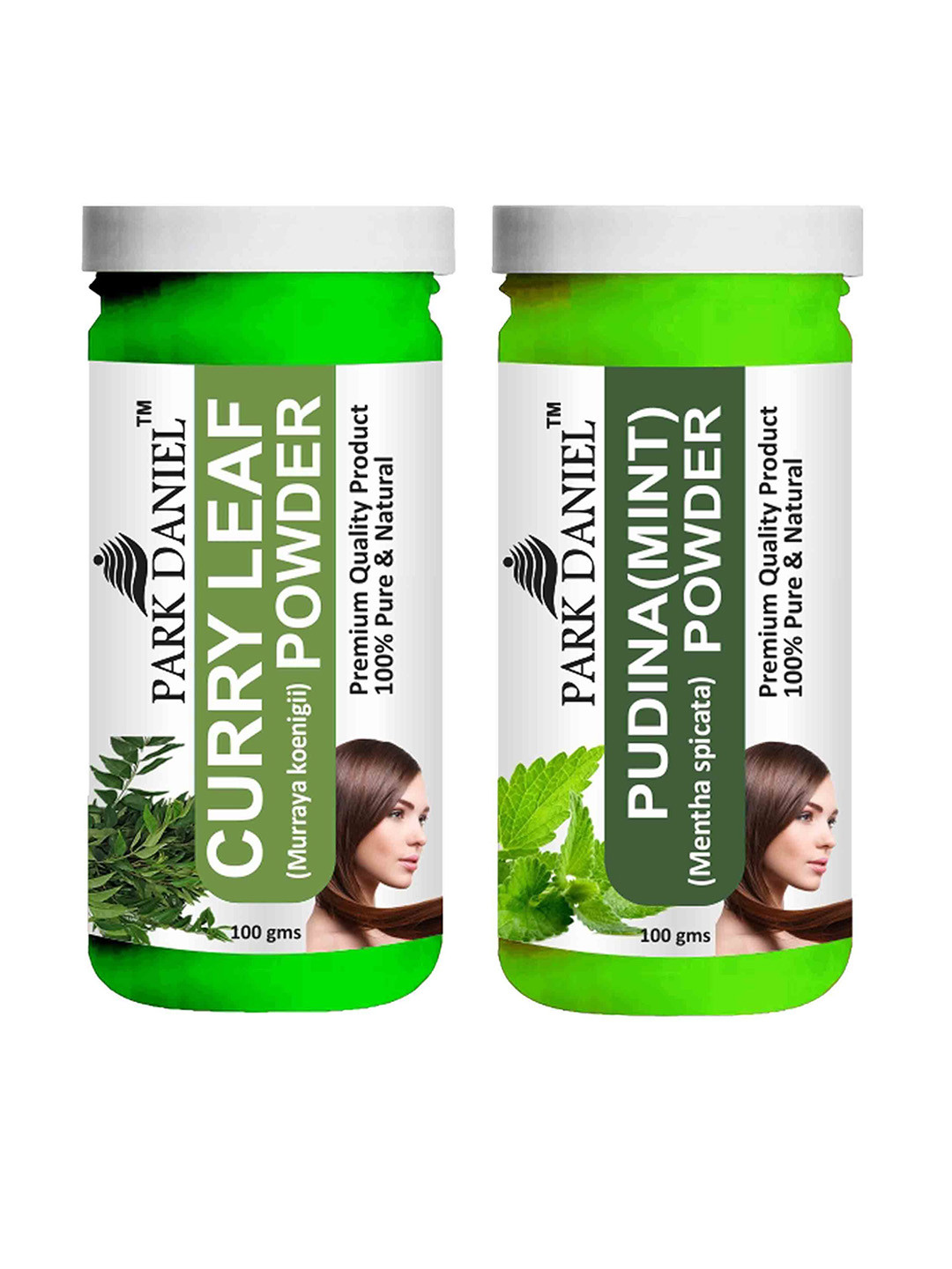 Park Daniel Set Of 2 Curry Leaf & Pudina Powder For Hair - 100 g Each